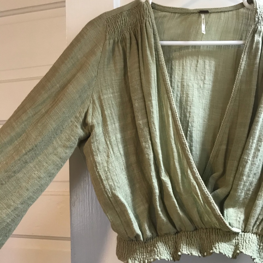 Free People cropped long sleeve top